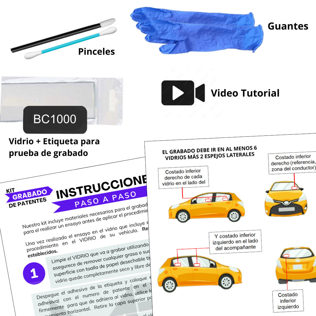 KIT GRABADO DE PATENTE (5 VEHICULOS)