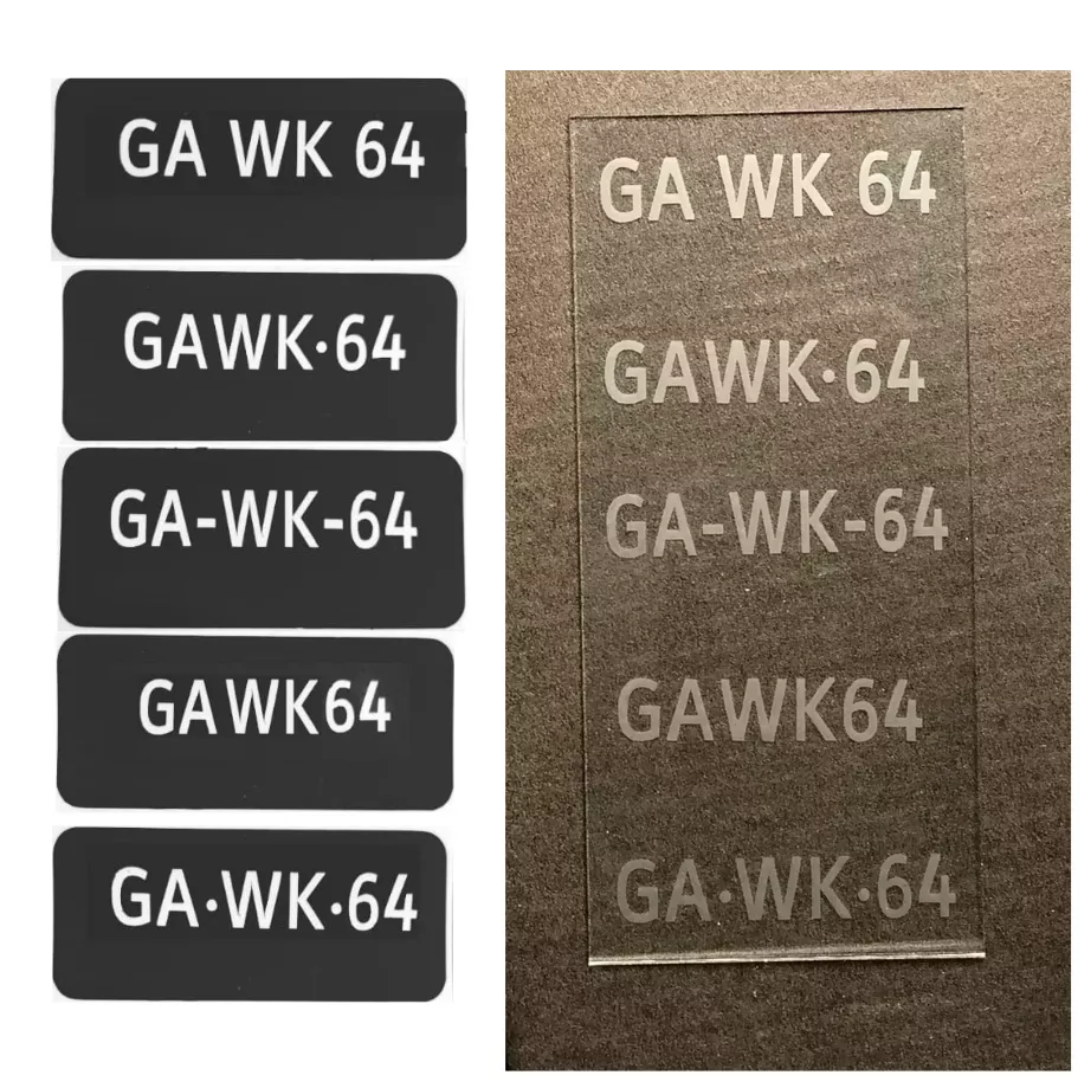 KIT GRABADO DE PATENTE (5 VEHICULOS)