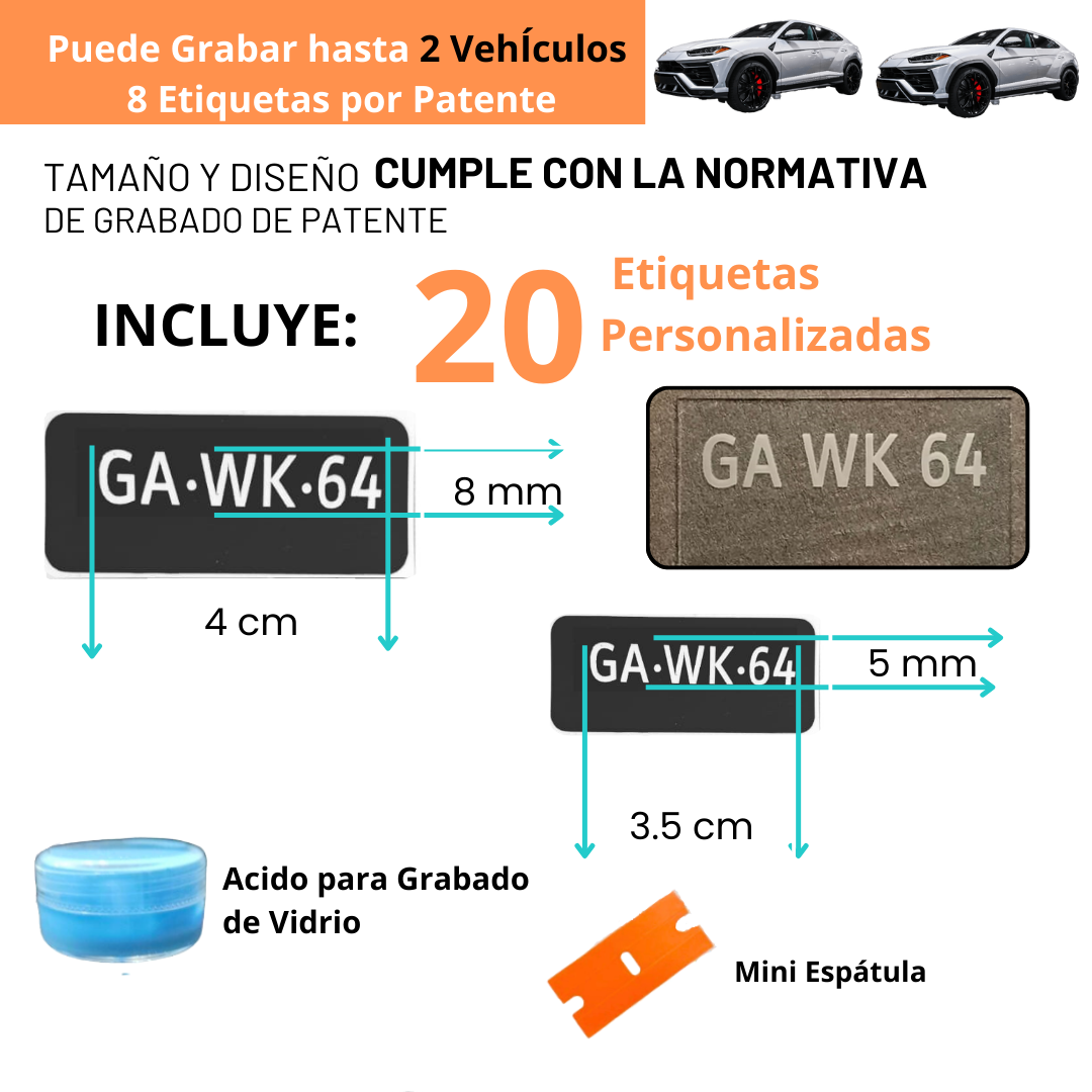 KIT GRABADO DE PATENTE 20 PRO